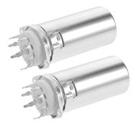 GATHINESS Base para Válvula Electrónica de Cerámica con 9 y Estructura Integrada de Protección, Compatible con 12ax7, Color Plata, Montaje Seguro en PCB, Paquete de 2 Unidades
