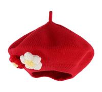 GATHINESS Boina de Invierno Estilo Francés Adorable para Niñas de 6 Meses a 3 Años, Gorro Tejido Rojo Cálido y Suave para Otoño E Invierno
