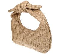 GATHINESS Bolso de Mano de Verano para Mujer, Bolsa de Rafia Asa Tejida y Lazo, Adecuada para Playa, Picnic y Uso Cotidiano