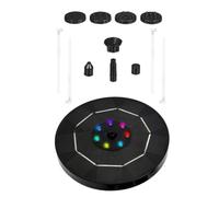 GATHINESS Bomba de Fuente Solar Decorativa Luz LED de 7 Colores, Panel Solar de 3.5w, Capacidad de 1800mah, Adecuado para Jardín y Baño de Pájaros Color Aleatorio