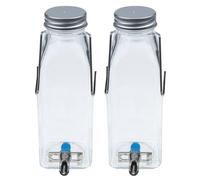 GATHINESS Botella de Agua para Conejos de 350ml Dispensador Colgante de Vidrio y Acero Inoxidable, Bebedero Silencioso para Mascotas Pequeñas en Jaulas