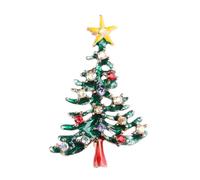 GATHINESS Broche Pin Navideño Árbol de Navidad con Cristales de Colores Brillante para Mujer Accesorio Festivo para Ropa Regalo para Familia y Amigas Diseño con Luces y Pedrería de