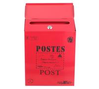 GATHINESS Buzón de Correo de Hierro Rojo con Cerradura Resistente, Estilo Vintage Americano, Diseño Sencillo y Decoración Delicada para Uso en Casa y Fotografía