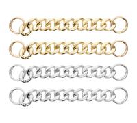 GATHINESS Cadenas Decorativas para Zapatos Agujeros 4 Piezas, Accesorios para Sandalias Diy, Cadena Acrílica en Colores Dorado y Plateado para Decoración de Calzado