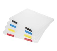 GATHINESS Caja Archivadora de Documentos 4 Piezas Apilables Organizador Transparente Hebilla para Suministros de Oficina y Estudiantes 31X23X2 CM Plástico Engrosado Color