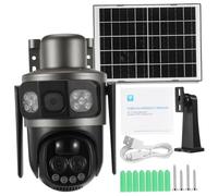 GATHINESS Cámara de Seguridad Solar WiFi Ip66 con Zoom 10x para Exteriores | Abs, Sensor Pir Inteligente y Cobertura Amplia, Incluye Panel Solar, Vigilancia Nocturna y Audio Bidireccional