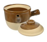 GATHINESS Cazuela de Barro Tradicional 2 Litros para Guisar Medicina y Sopa, Utensilios de Cocina Resistentes a Altas Temperaturas, Olla de Cerámica para Estufa y Fuego Directo