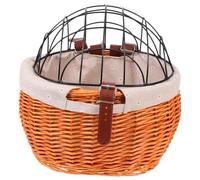 GATHINESS Cesta de Bicicleta Tejida de Mimbre, Cesta Compra para Bicicletas, Mimbre E Hierro, para Perros y Gatos, para Ciclismo y Paseo al Aire Libre Color Aleatorio