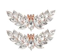 GATHINESS Clip para Zapatos Adornos para Zapatos de Piedra Brillante en Forma de Ala, Aleación Dorada, Decorativo y Extraíble, para Mujeres y Niñas, Boda, Cena y Baile de Graduación