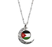 GATHINESS Collar Bandera para Hombre y Mujer con Colgante Luna Creciente de Aleación al Desgaste, Cadena Creativa Adecuado para Fiestas y Regalos Palestinos