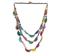 GATHINESS Collar de Mujer Estilo Bohemio Cuentas de Madera y Colgante de Luna de Concha para Fiesta y Cumpleaños, Diseño Único y Acabado Fino
