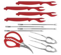 GATHINESS Conjunto de Herramientas para Marisco Diseño Serrado y Mango Ergonómico, Acero Inoxidable, Set Completo para Comer Cangrejos y Langostas en Cocina