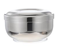 GATHINESS Cuenco de Afeitar de Acero Inoxidable Tapa, Bol de Afeitado, Grande, Plata, para Hombres, Uso en Casa