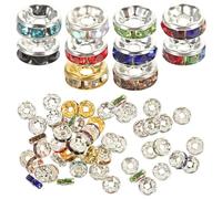 GATHINESS Cuentas Espaciadoras DIY de 8 Mm Cristales Brillantes, Mezcla de Colores, Paquete de 300 Unidades para Hacer Pulseras y Joyería Artesanal Color Aleatorio