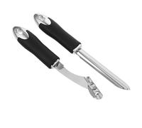 GATHINESS Descorazonador de Verduras y Pimientos de Acero Inoxidable, Herramienta de Cocina Portátil 2 Piezas Cabezal Dentado y Espiral para Extracción Rápida de Núcleos en Jalapeños