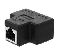 GATHINESS Divisor Rj45 1 a 2 de Alta Velocidad para Cable Ethernet, Adaptador Compacto de Plástico Negro Adecuado para Oficina y Hogar