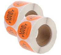 GATHINESS Etiquetas Adhesivas para Inventario, Pegatinas Circulares 38x38 mm en Cobre Naranja, 2 Rollos con 500 Unidades Cada Uno, para Uso en Restaurante y Hogar
