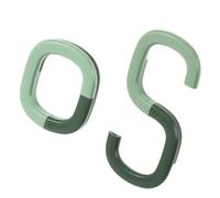 GATHINESS Ganchos Plegables en Forma de S para Cocina, 2 Piezas de Abs Verde, Diseño Único y Multifuncional para Organizar Utensilios sin Perforar