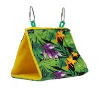 GATHINESS Hamaca Colgante para Pájaros Pequeños Diseño de Selva Tropical, Tela Verde y Función de Sombra Adecuado para Aves Que Prefieren Lugares Altos