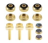 GATHINESS Hebillas de Botón para Trompeta 12 Piezas Kit Pequeño Dorado, Accesorios Metálicos de Repuesto para Pistones, Arandelas y Broches de Presión, Suministros para Instrumentos