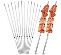 GATHINESS Juego de 30 Brochetas para Barbacoa de Acero Inoxidable Reutilizables, Fáciles de Limpiar y Firmes para Pinchar Carne y Verduras en Parrilla