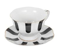GATHINESS Juego de Taza de Café y Té de Cerámica Vintage con Platillo, Diseño Elegante y Simple, Adecuado Hora del Té en Familia Entretener Invitados