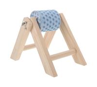 GATHINESS Juguete para Pájaros y Loros con Piedra de Calcio y Soporte de Madera, Barra para Enriquecimiento de Forrajeo E Higiene en Gallineros