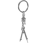 GATHINESS Llavero Decorativo para Mochila y Bolso, Accesorio Arquitecto Dije de Casa, Regla, Brújula y Pincel, Llavero Esmalte, Accesorios Obra Arquitecto, Obsequio para Ingenieros