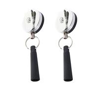 GATHINESS Llavero Extensible Retráctil de Plástico Negro Buena Flexibilidad y Capacidad de Carga, 2 Piezas para Uso Diario y Deportes, Adecuado para Colgar Llaves