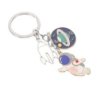 GATHINESS Llavero Metálico Figura de Astronauta y Planetas, Colgante para Llaves y Mochilas, Accesorio Duradero para Amantes Astronomía y Exploración Espacial