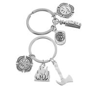 GATHINESS Llaveros de Metal Creativos para Bomberos, 2 Piezas de Aleación de Zinc Detalles Delicados y Prácticos para Decoración de Llaves o Bolsas