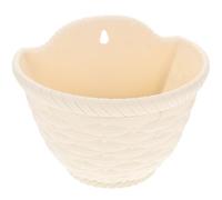GATHINESS Macetero Colgante de Pared Agujeros para Colgar de Plástico Blanco Jardinera Decorativa Elegante para Plantas Suculentas Adecuado para Balcón y Hogar