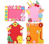 GATHINESS Marcos de Fotos DIY Tela No Tejida, 4 Piezas en Color Naranja, Mejora la Habilidad Manual y Decoración Adorable para Escritorio o Pared Varios estilos