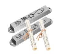 GATHINESS Mezuzá Judaica Metálica 2 Piezas para Puerta Símbolos Judíos Adorno Religioso para Pared y Decoración del Hogar