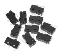 GATHINESS Microinterruptor Paquete de 10 Piezas 125v 5a Spdt Palanca Bisagra Recta Corta y 3 Pines, Acción Momentánea, Plástico y Metal para Control Industrial