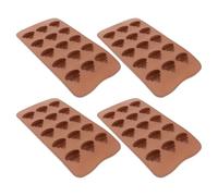 GATHINESS Molde de Silicona para Chocolate 15 Cavidades Forma Divertida, Flexible y Versátil, Adecuado para Helados y Repostería Casera, Paquete de 4 Unidades
