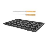 GATHINESS Molde para Takoyaki de Hierro Fundido Negro Superficie Antiadherente y Fácil de Limpiar, Adecuado para Hornear y DIY en Cocina Casera