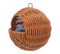 GATHINESS Nido Fácil Instalación para Periquitos y Canarios de Plástico Imitación Ratán Fomenta el Trepar y Esconderse, Adecuado para Jardín o Habitación