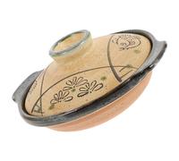 GATHINESS Olla de Cerámica Marrón para Guisar Capacidad de 300ml, Diseño Ergonómico y Transferencia de Calor Equilibrada, Adecuado para Sopa y Arroz en Casa