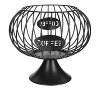 GATHINESS Organizador Cesta para Cápsulas de Café de Hierro Negro Grande Base Tipo Valla, 1 Unidad, Estante Funcional para Almacenamiento y Porta Frutas Compacto para Cocina