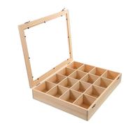 GATHINESS Organizador de Colección de Rocas y Minerales de Acrílico con 16 Compartimentos, Caja Expositora para Exhibir Cristales, Adecuado para Coleccionistas y Aficionados