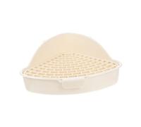 GATHINESS Orinal de Plástico para Conejito Blanco Diseño de Doble Gancho y Estructura de Dos Capas, Fácil de Desmontar y Evita Que Las Patas Se Queden Atrapadas, Adecuado para Pequeños