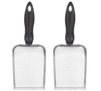 GATHINESS Pala para Limpiar Arena de Reptiles de Acero Inoxidable, Malla Fina 2.0x2.0 Mm, 2 Piezas, Accesorio para Terrarios, Adecuado para Tortugas, Lagartos, Serpientes y Camaleones