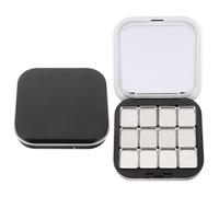 GATHINESS Paleta de Maquillaje Magnética Negra Mate con 12 Compartimentos, Bandeja Portátil para Sombras de Ojos y Polvos, Ligera y Versátil, Adecuado para Uso en Salones y Mujeres, Set de