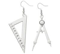 GATHINESS Pendientes Colgantes Forma de Tijeras y Triángulo para Mujer de Aleación Plata Diseño Creativo y Vintage Accesorio para Cumpleaños o Aniversario