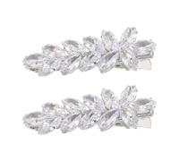 GATHINESS Pinzas Elegante Boda Pelo Cobre en Forma de Circonita y Hoja, 2 Piezas, Diseño Agarre Seguro para Novias y Acompañantes