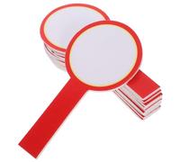 GATHINESS Pizarra de Mano Flexible y Segura para Votación y Puntuación, Paquete de 10 Piezas de Plástico Rojo, Marcador Borrable para Eventos y Presentaciones