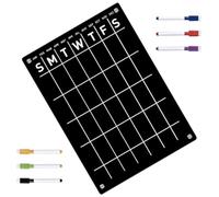 GATHINESS Pizarra Magnética Acrílica para Nevera Pequeña A4 Líneas Horizontales, Planificador Semanal Borrable en Seco, Tablero Organizador de Mensajes y Agenda Magnética para Oficina