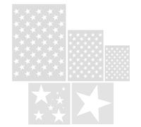 GATHINESS Plantillas de Dibujo de Estrella de 5 Puntas, 5 Piezas de Moldes Reutilizables de Pp para Manualidades en Papel y Marcapáginas, Fomentan la Creatividad y Habilidad Manual