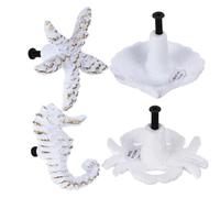 GATHINESS Pomos de Hierro Fácil Instalación Color Blanco Juego de 4 Diseño Vintage de Animales Marinos para Armario para Cajones y Decoración del Hogar
